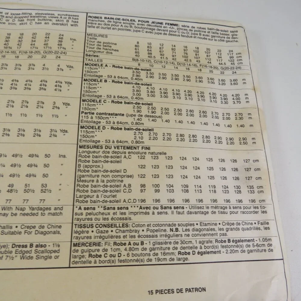 McCalls 5453 Clothing Pattern EASY Sleeveless Sundress 16-18